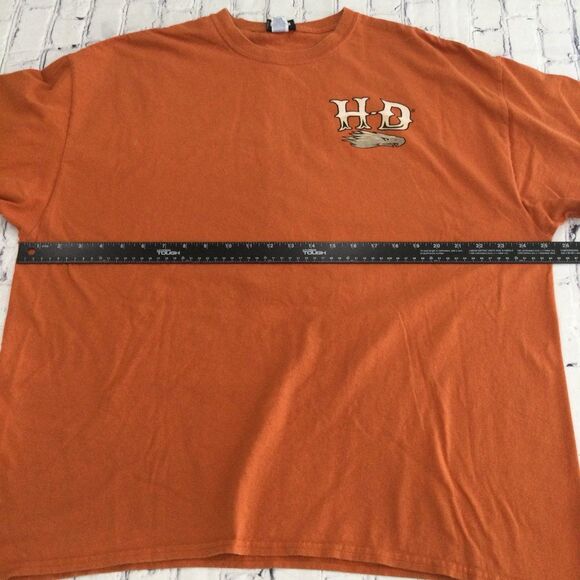 Harley-Davidson T-Shirt Men’s Size 2XL Orange Screamin Eagles Motorcycles Gildan - Picture 5 of 9